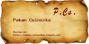 Pakan Csinszka névjegykártya